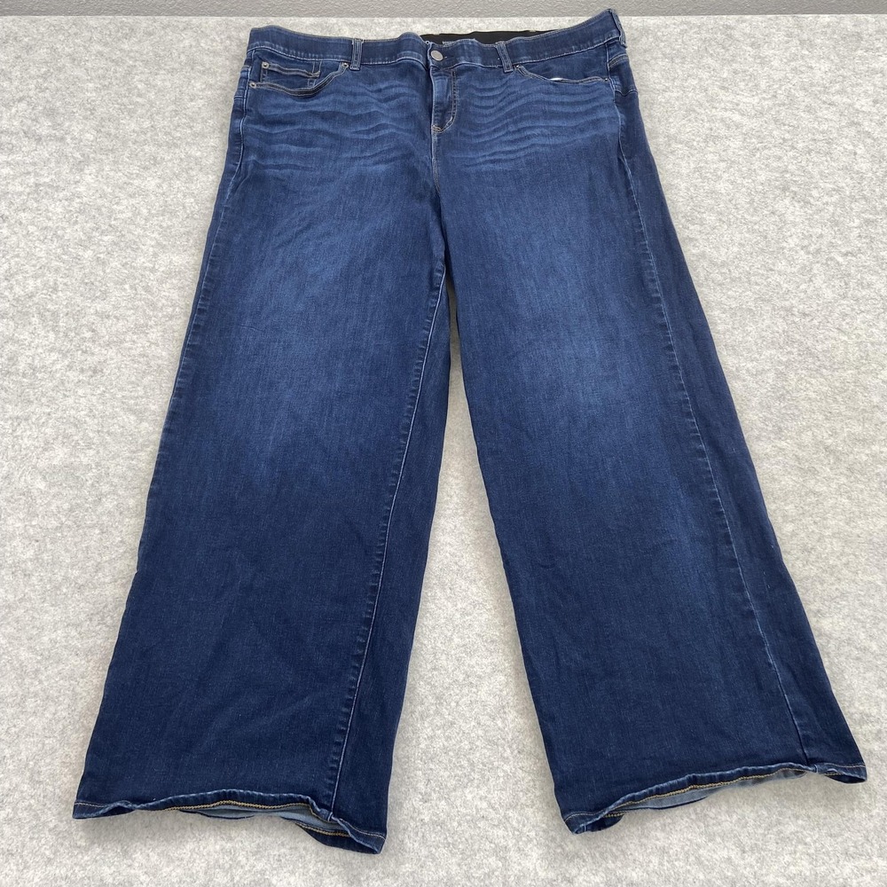 Torrid Bombshell Wide Leg Jeans Womens 24 (45x29) Dark Blue Stretch Denim